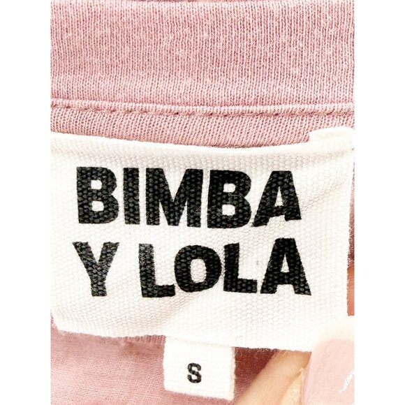 BIMBA Y LOLA Pink Heart Detailed 3/4 Sleeve Tee Cotton S - Picture 6 of 9